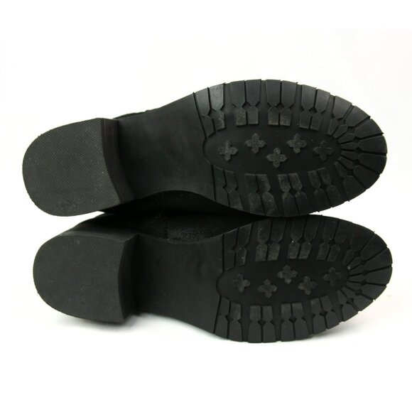 BooRoo Jules Leather Suede Fleece Side Zip Chunky Buckle Ankle Boots Booties 9 - Picture 13 of 13